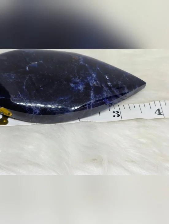 Sodalite Flame Carving Blue Crystal Freeform Galaxy Pattern Polished Stone Decor - Picture 6 of 6